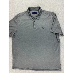 Tommy Bahama MARLIN Cotton Blend Short Sleeve Polo Shirt‎ (Men's XL) Silver